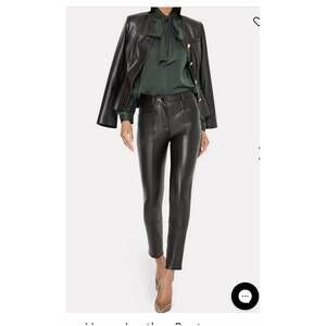 NEW MILLY rue faux leather pant in black